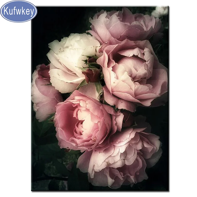 

5D DIY Diamond Wall Painting Embroidery Sticker picture peonies Flower Full Square Drill Handmade Cross Stitch Pattern wall art