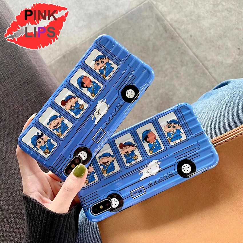 

PINK LIPS Cartoon Luggage Phone Case For iPhone XS MAX XR Fashion Cute Trunk TPU Back Cover For iPhone X 8 7 6 6S Plus Coque
