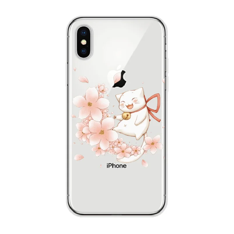 Для iPhone 1112Pro Max 5S 6S 7Plus 7 SE 8 8Plus X XS Koi рыба цветение вишни удачный Кот с японским