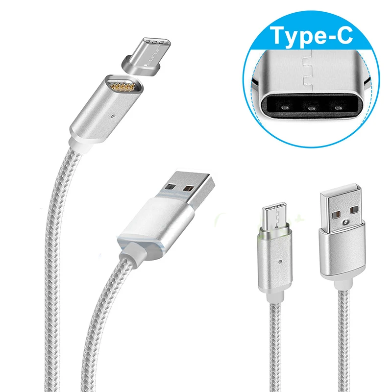 Магнитный кабель с нейлоновой оплеткой типа C/IOS/Micro USB type-C USB-C адаптер для быстрой зарядки Магнитный зарядный кабель для iPhone samsung LG