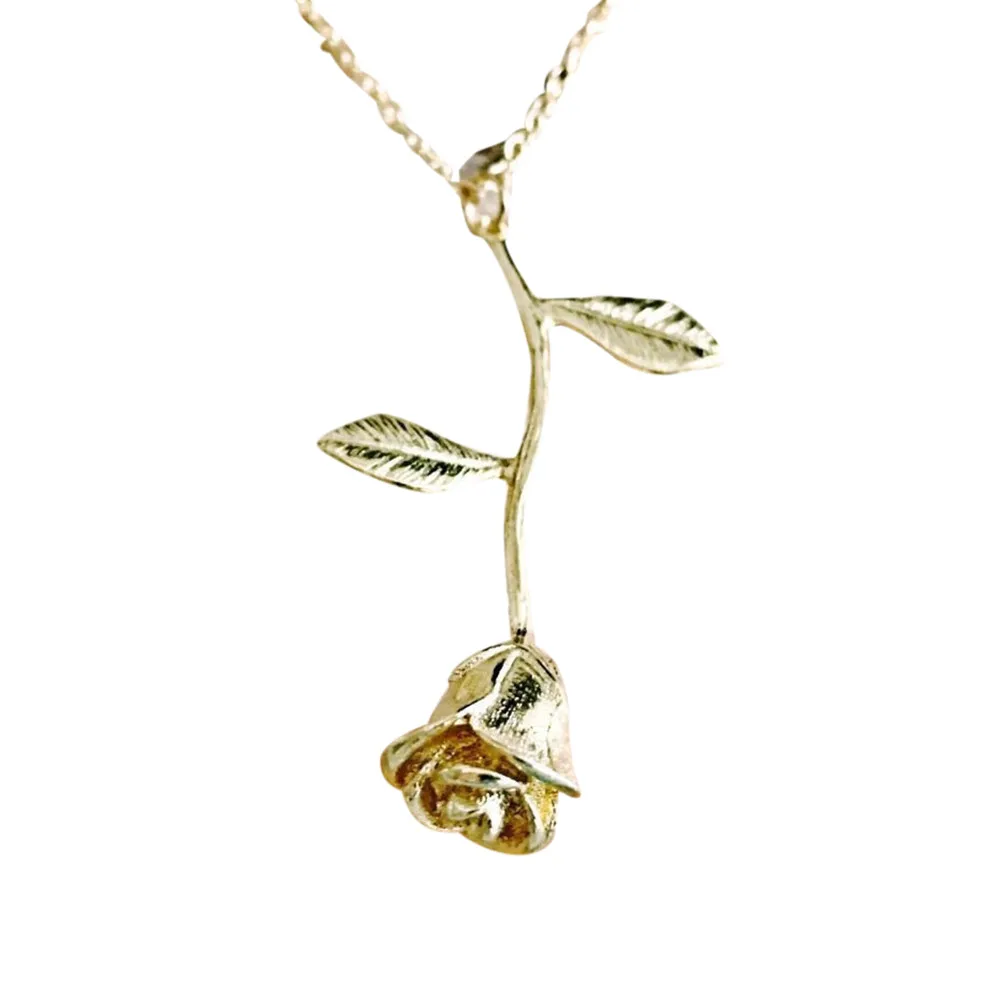 Женское колье с подвеской в виде Розы Bijoux Femme золотистого и серебристого цветов