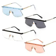 New Chic Sunglasses One-piece Flat Top Personality Creative UV400 Eye Protection Brand Design Driving Party Gifts Eyewear Unisex