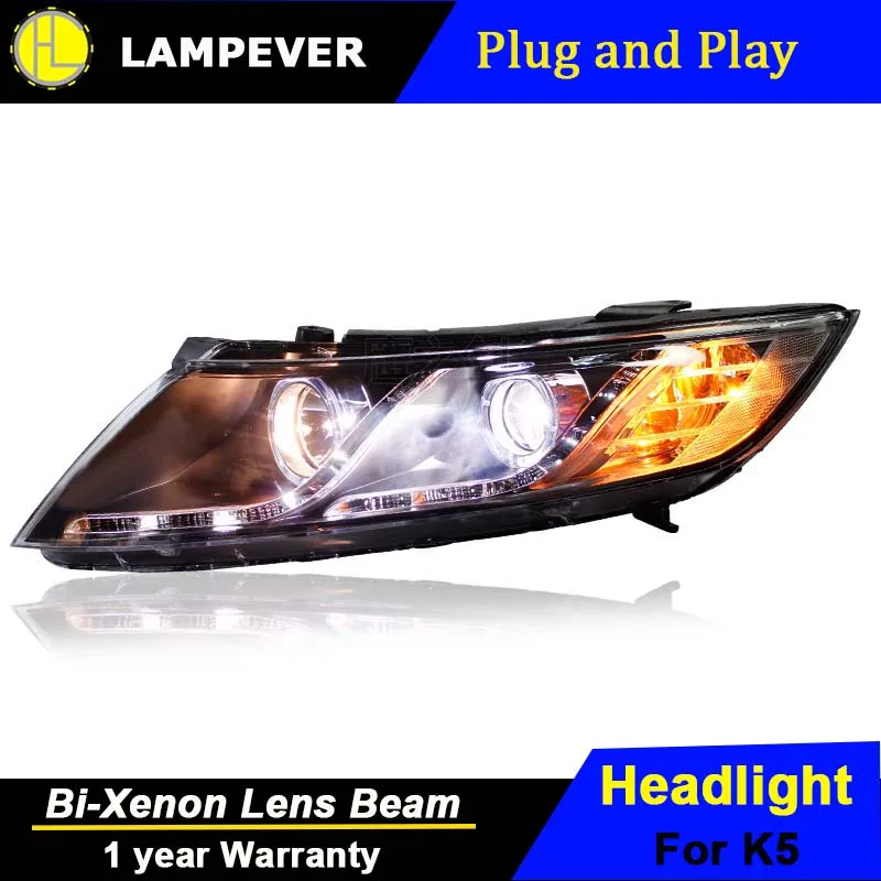 Lampever Стайлинг для K5 фар 2011-2013 Optima светодиодные фары DRL линзы двойной луч H7 HID