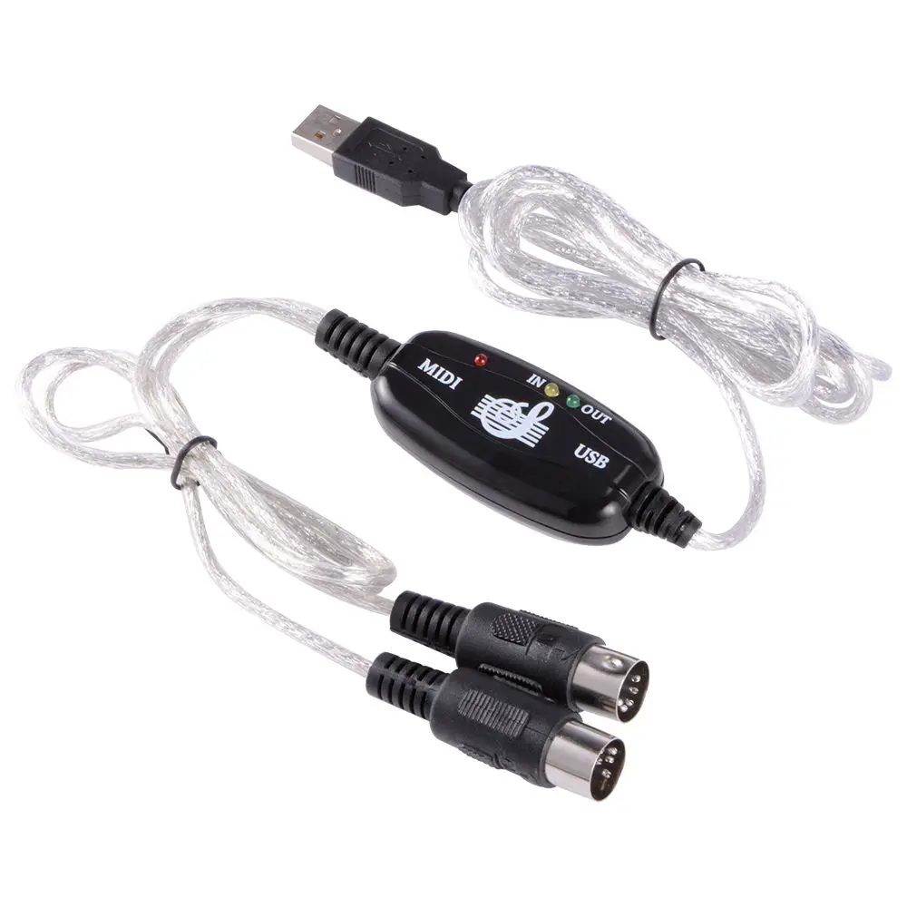10 قطعة USB إلى ميدي محول الكابل للموسيقى لوحة المفاتيح سلك محول