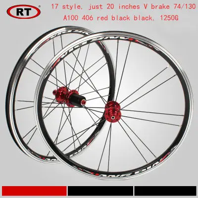 Top 2017 new Original RT A100 20 inch 451 /406 folding bicycle wheel Perrin BMX  cassette disc/V brake hub bearing Super light 1290G 3