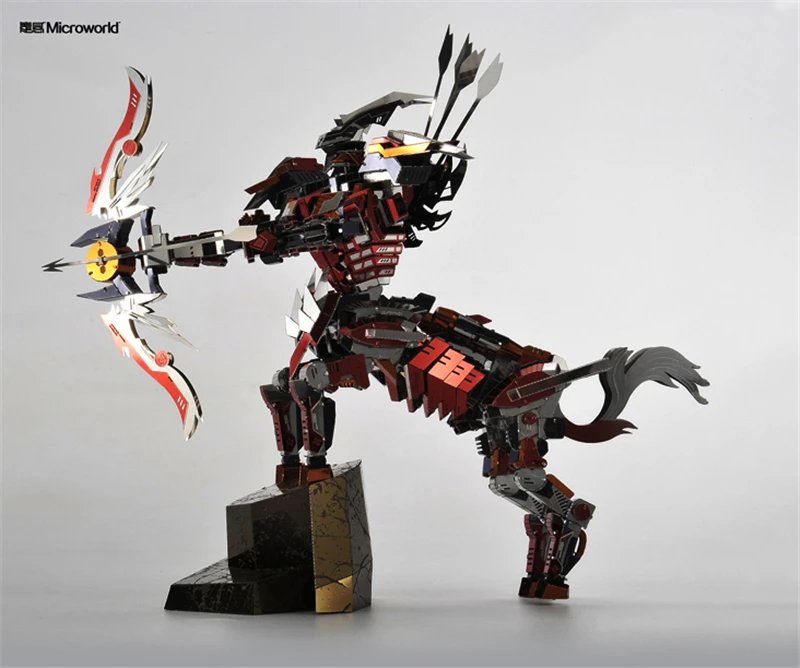 Микромир 3D головоломка воин половина лошадь рыцарь металлическая модель DIY лазерная резка головоломки игрушки собрать модели наборы