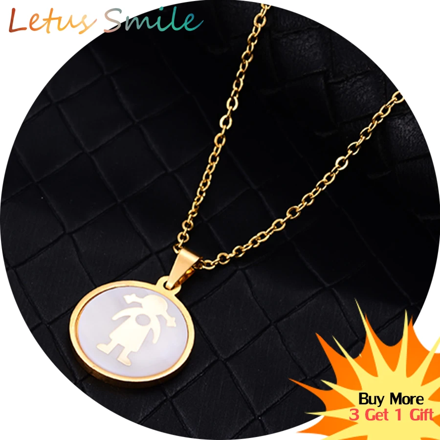 

Gold Color Stainless Steel Shell Pendant Necklaces Women Lovely Girl Pattern Necklaces & Pendants Valentine's Day Jewelry Gifts