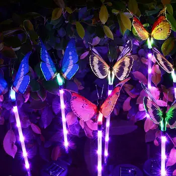 

Solar Powered LED Lights Garden Stake Lantern Butterfly Outdoor Landscape Lamp Yard Colored Decor