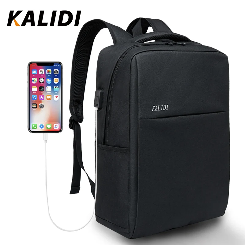 Kalidi Fashion Casual Laptop Backpacks Men Canvas 15.6 Inch Backpack Travel For Teenage Male