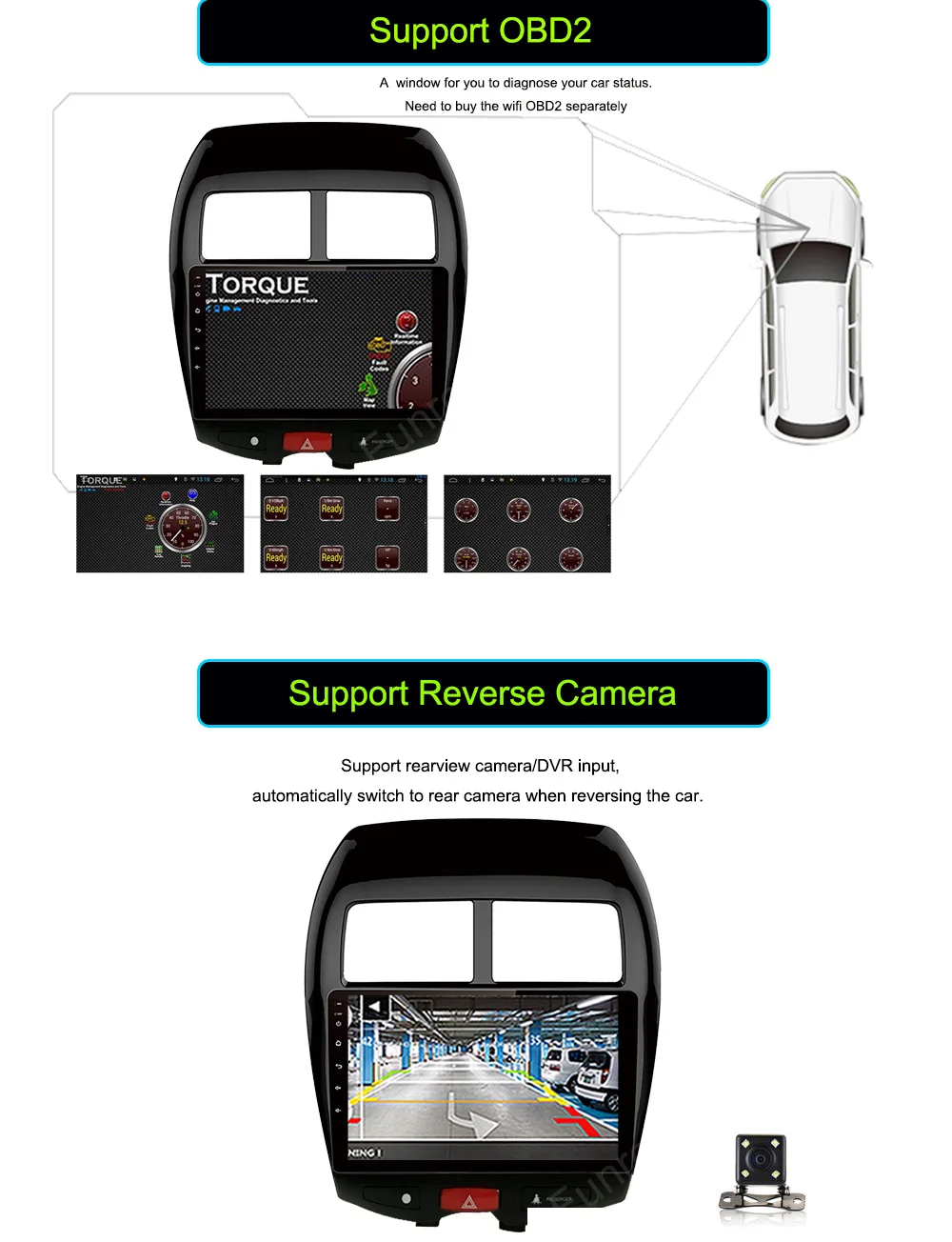 Perfect Funrover 10" 2 din Car dvd Multimedia car radio Android 8.0 for Mitsubishi ASX 2010-2017 car gps navigation Stereo tape recorder 7