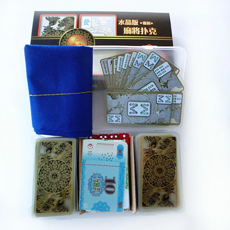 

Travel Mahjong Set Waterproof Plastic Playing Cards For Gift/Party/Family Game