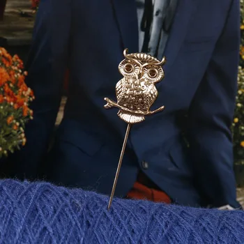 

24 Pcs/Lot Large Bird Owls Vintage Brooches Antiques Bouquet Owle Pin Up Designer Long Pin Clips Pearl Owl Bulk Wholesale