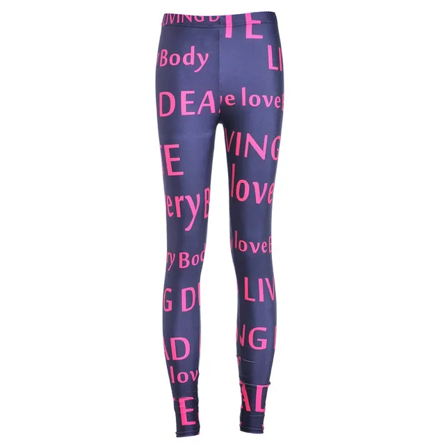 fashion women leggings galaxy pink letters painted leggings good