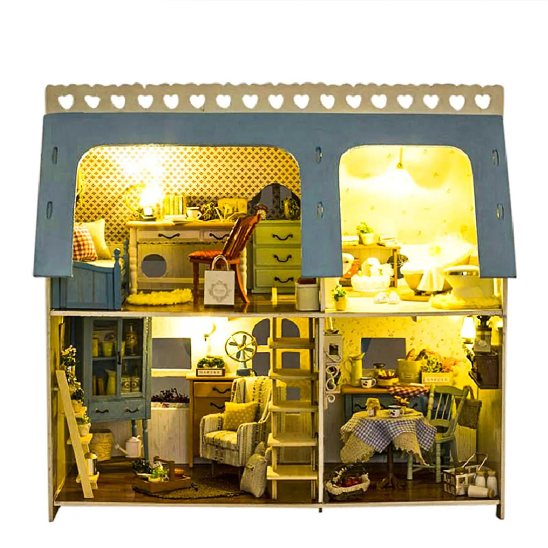DIY кукольный домик Миниатюрный Кукольный дом с конструкцией мебели наборы 3D дом для кукол игрушки для детей подарок на день рождения скалистый сад