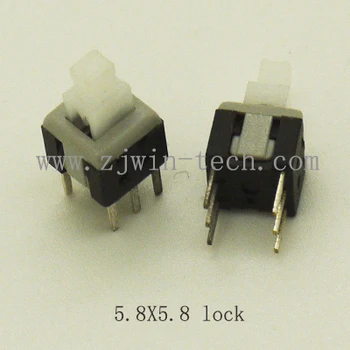 

500pcs/lot self-locking switch push button tact swith 6pin size 5.8mmx5.8mm