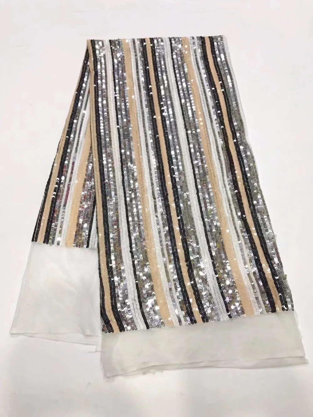 

Sequins French net lace,high quality Nigerian African tulle mesh Swiss lace fabric for party wedding dress 5yards/lot YL102204