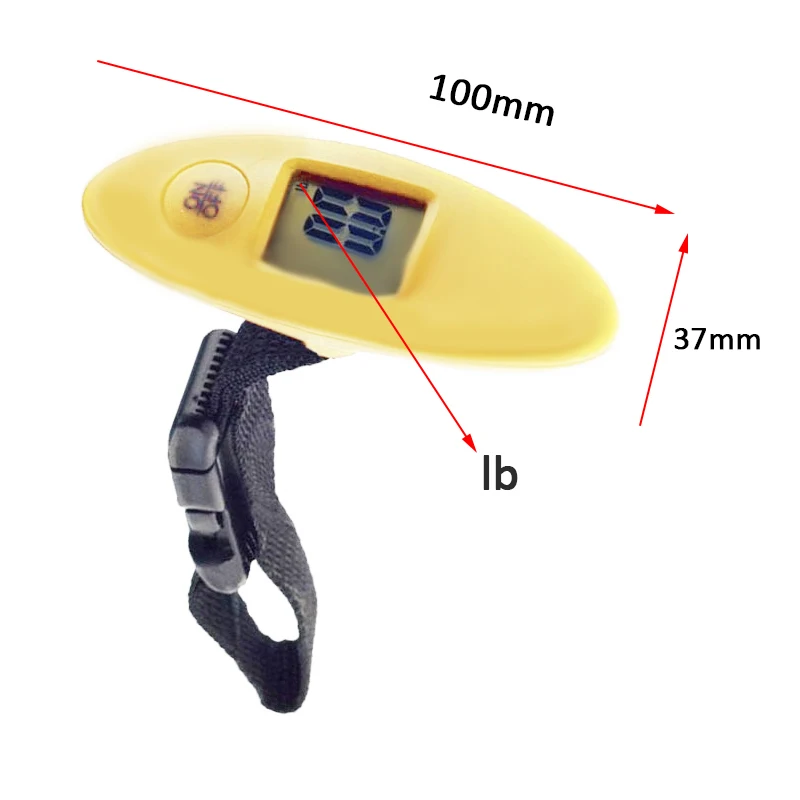 40 кг/100 г Электронные цифровые весы для багажа, портативные ЖК-весы для багажа с ремешком для путешествий, покупок, кухни - Цвет: yellow