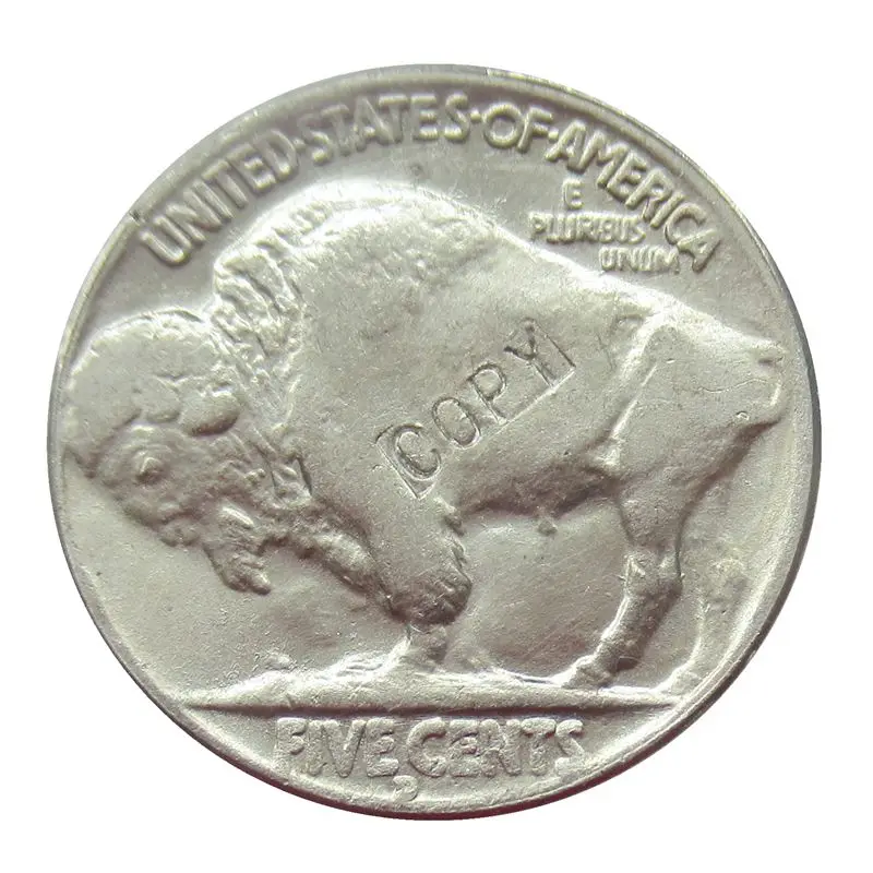 

Buffalo Nickel Five Cents 1937 D 3-Legged USA Indian Head Three-Legged COPY Decorative Coins