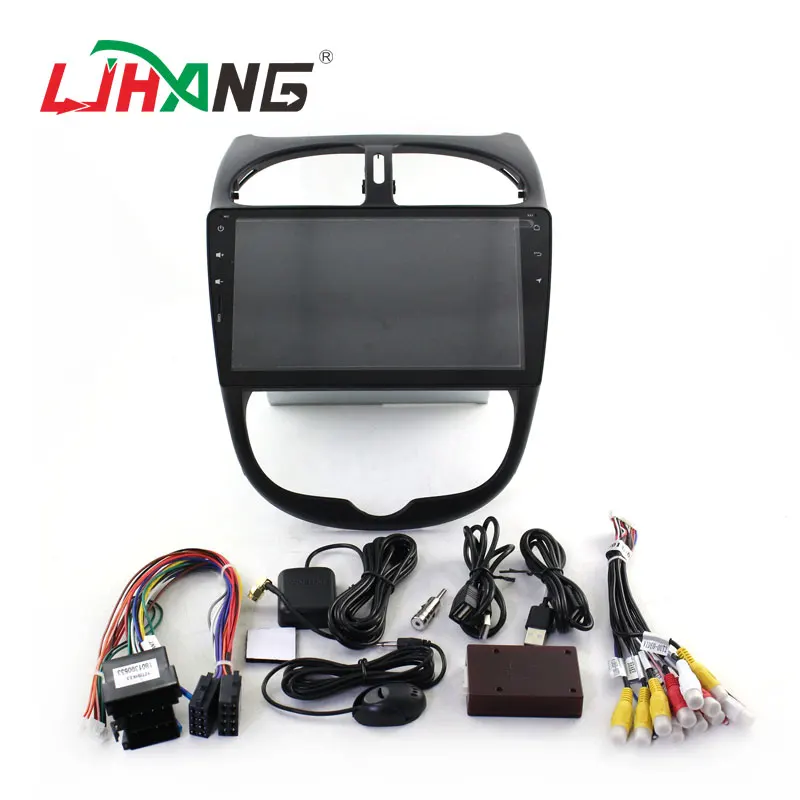 Discount LJHANG 9" Android 9.0 Car Radio Multimedia Player For Peugeot 206 2000-2014 2015 2016 GPS Navi 1DIN Auto Stereo HeadUnit WIFI fm 4