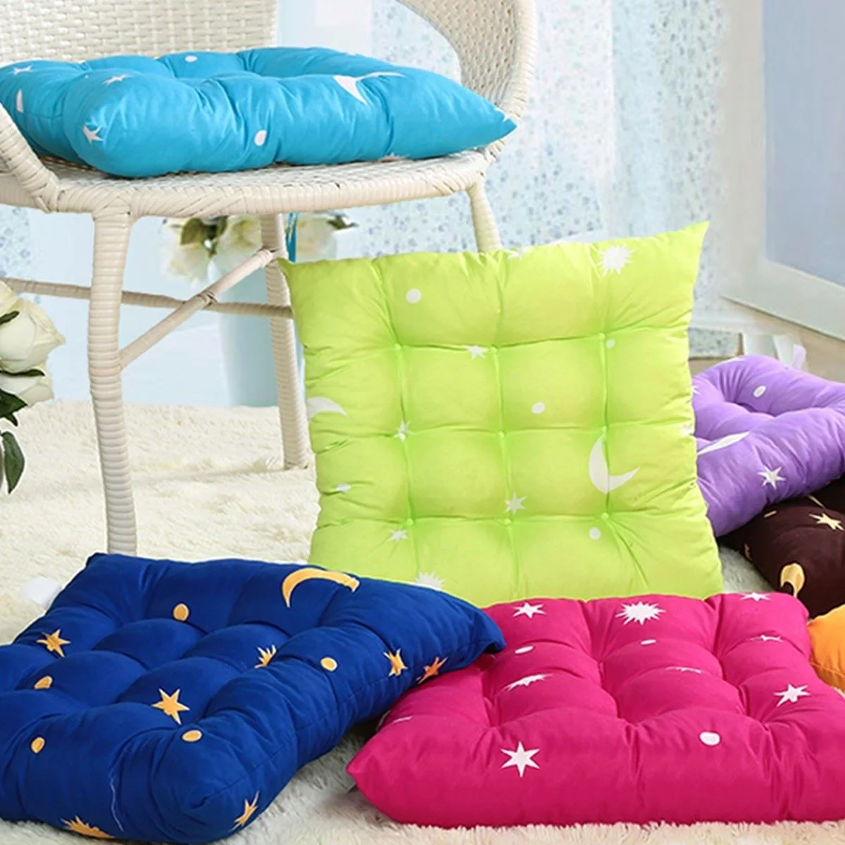 

CellDeal Star and Moon Home Office New Colorful Cushion Pillow Decoration Seat Sofa Chair Car Cushions Floor Tatami 41x41cm