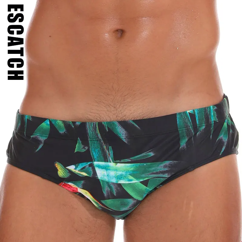 

Escatch Men's Brief With Pad Underwear Low Waist Sexy Swimwear Male Swimsuit Hombre Summer Swimming Trunks EC-09N