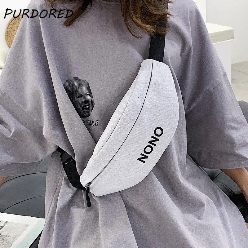

PURDORED 1 Pc Women Fashion Waist Bag Joker Crossbody Fanny Pack Fashion Solid Color Chest Pocket Shoulder Bag Sport Runner Bags