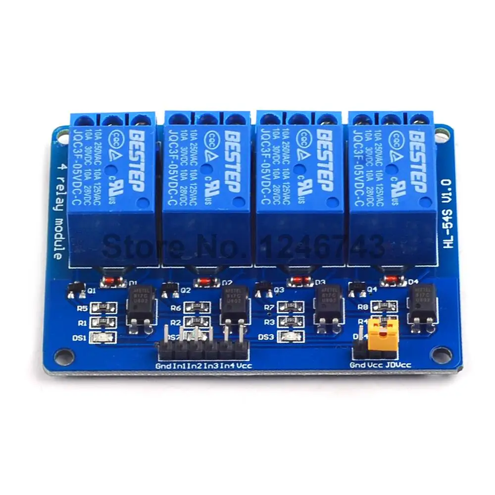 Blue 4 Channel Relay Module 5V 4Channel Relay Output 4 Way Relay Module ...