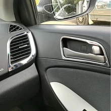 Автомобильный Кондиционер на выходе/крышка ручки двери/панель передач/бардачок крышка ручки ABS хромированная отделка для hyundai Solaris Verna i25