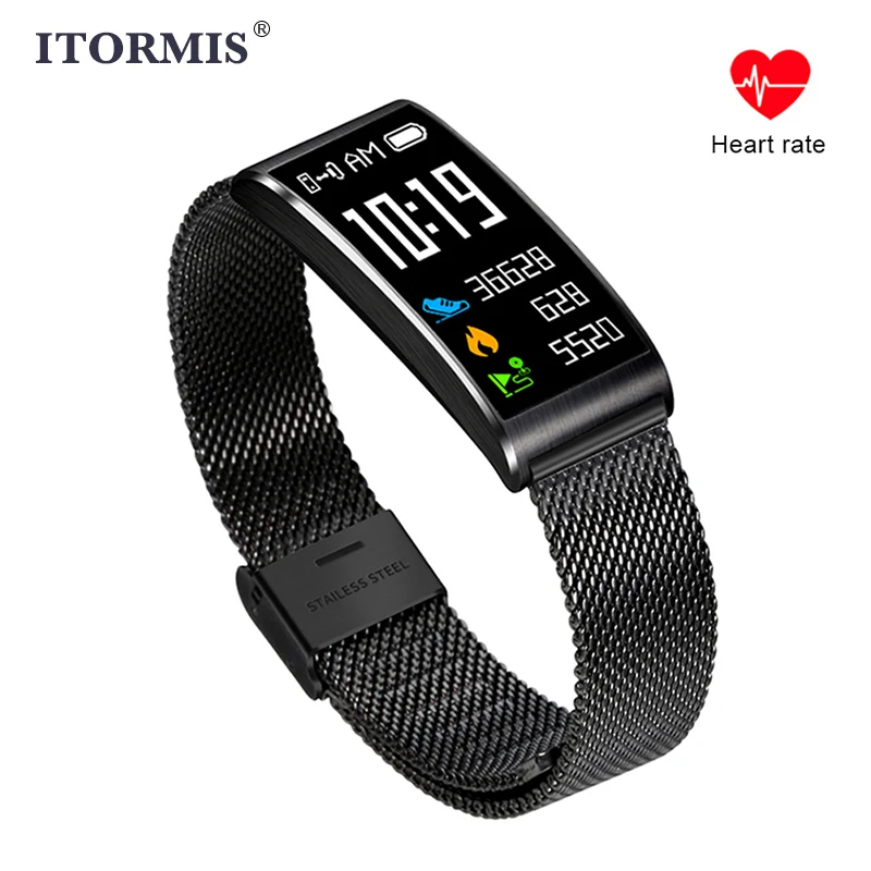 ITORMIS Fitness Bracelet Smart Wristband Heart Rate Tracker Sport Steel