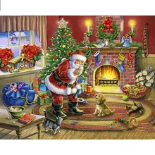Full Square/Round Drill 5D DIY Diamond Painting Christmas Santa Claus 3D Embroidery Cross Stitch Decor momoart 5d christmas diamond painting santa claus full square diamond embroidery cartoon cross stitch home decoration