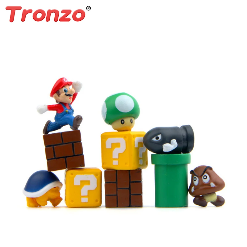 

Tronzo 10Pcs/Set Super Mario Bros Mini PVC Action Figure Plush Mario Model Toys Birthday Gift For Children Drop Shipping