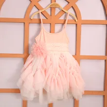 Пышное многослойное платье с цветочным узором для девочек кружевное праздничное платье принцессы для маленьких девочек свадебные костюмы без рукавов