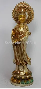 

CHINESE OLD COPPER HANDWORK KWAN-YIN STATUE