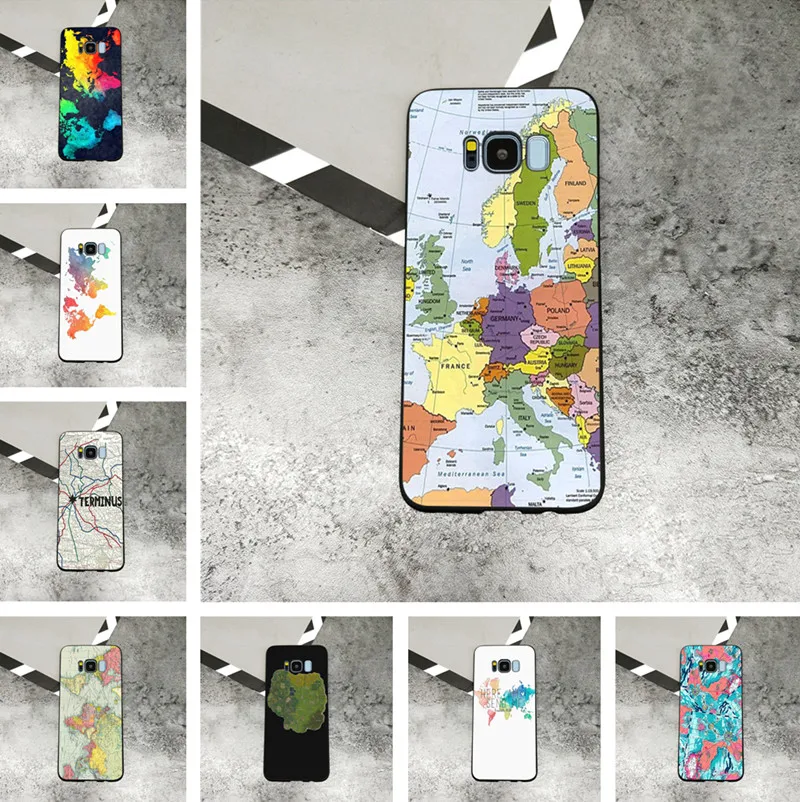 World Map Travel Plans Clear soft Phone Cases For Samsung