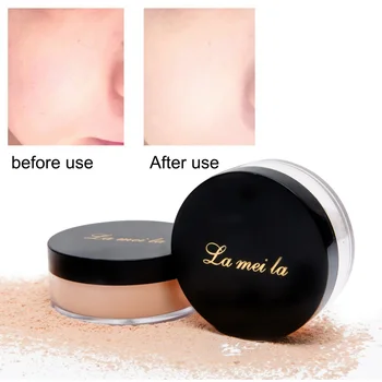 

Long Lasting Loose Powder Waterproof Matte Setting Powder With Puff Concealer Light Powder Mineral Makeup 1#
