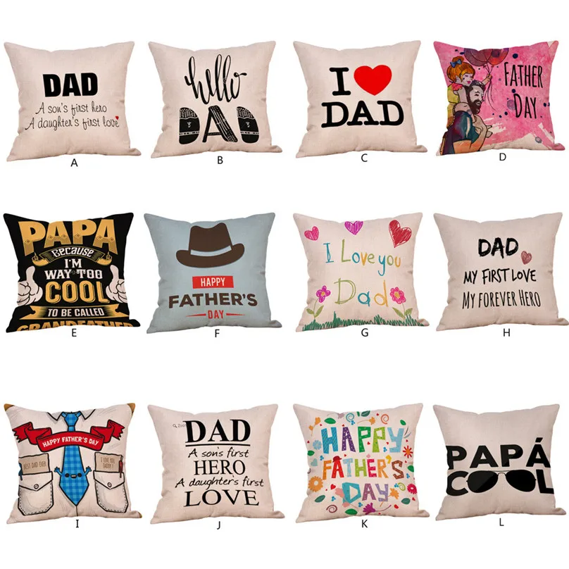  Pillow Case 4545cm Happy Fathers' Day Pillow Cases Gift Cushion Cover Home use Pillowcase #4M13 (19)