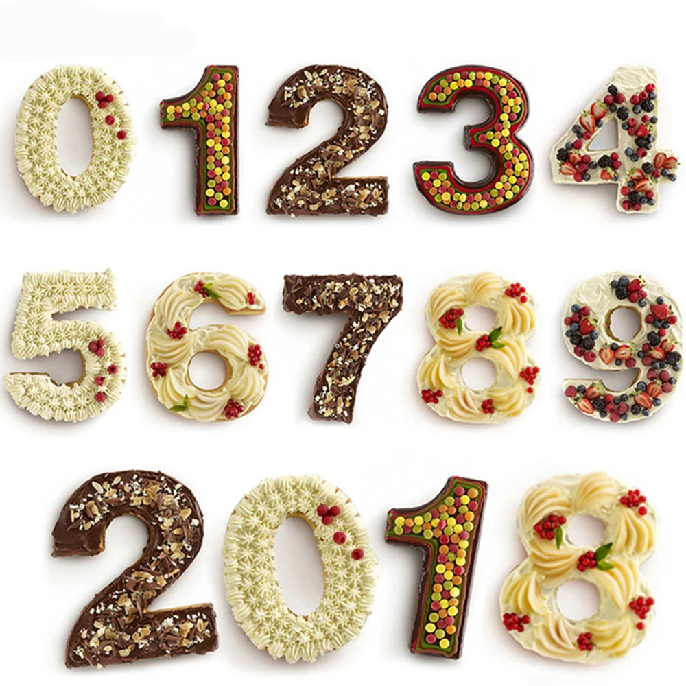 

3D 10 inch 0-9 Silicone Digital Cake Mold Cake Numbers Shape Cake Decoration Tool for Wedding Birthday Anniversary Cake Mold