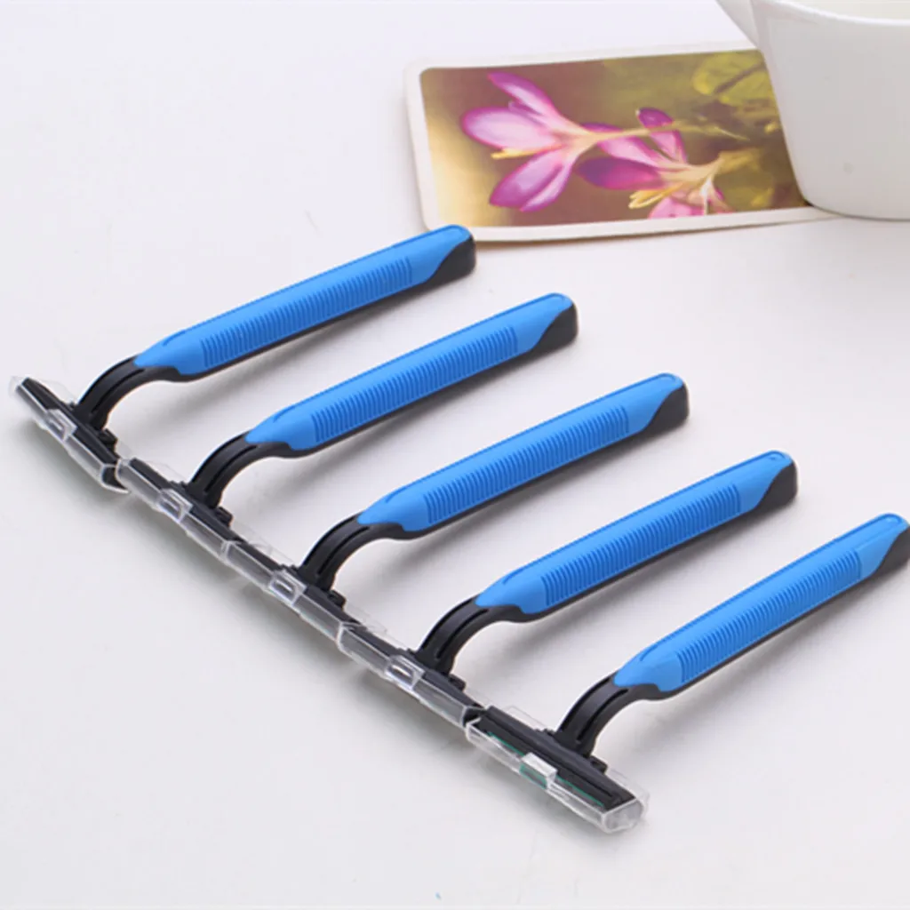 5 PCS set Travel Shaver Men's Shaver non slip Rubber Handle Manual