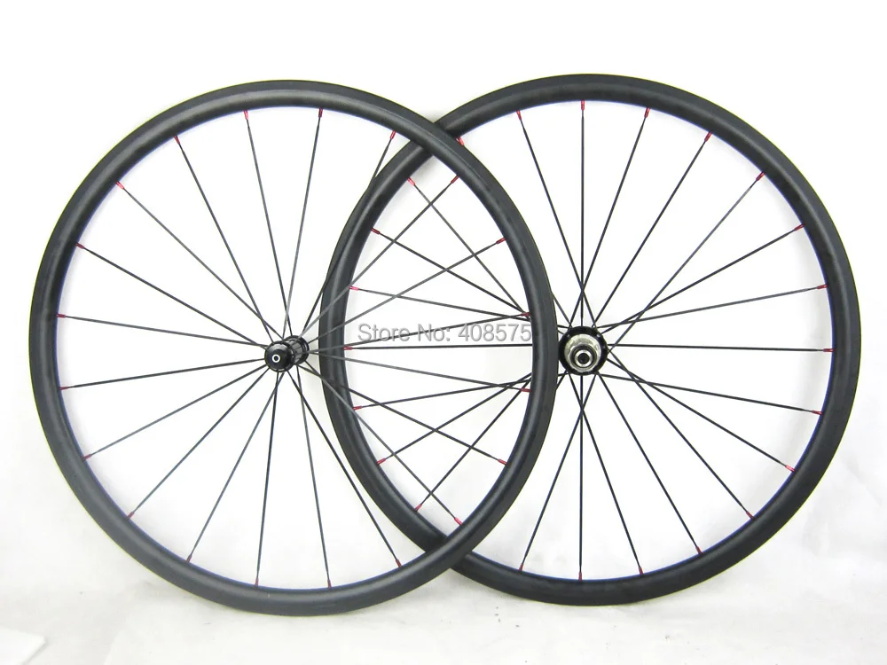 

ultra light weight 1370g 700C road wheel 30mm deep clincher carbon 23mm width bike wheel straigt pull wheel tubeless compatible