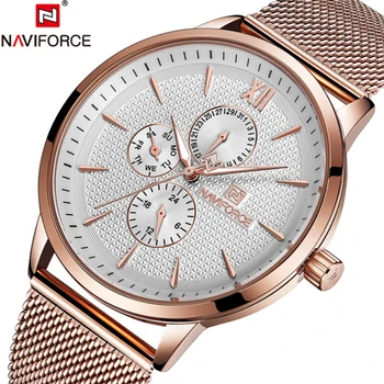 

2018 NAVIFORCE Brand Sports Watches Man Full Steel Casual Waterproof Quartz Watch Men Military Watch Clock Relogio Masculino