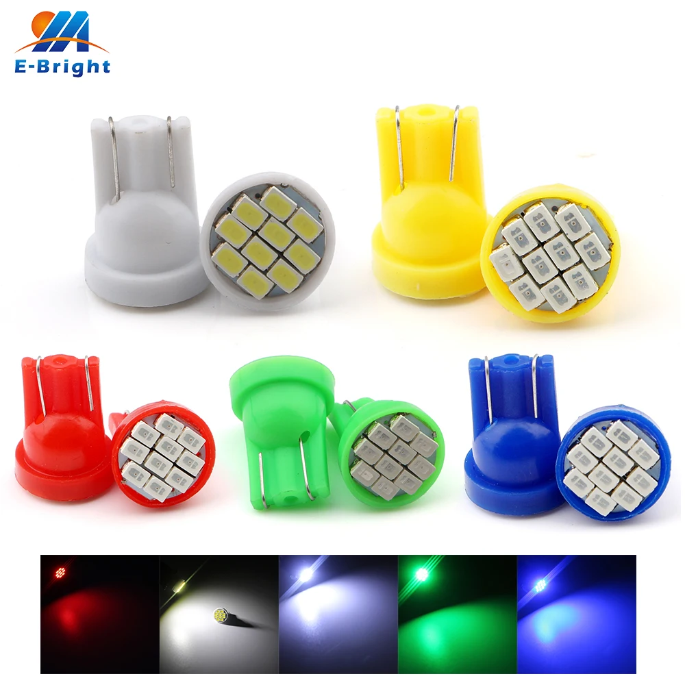 

Ever-Bright Wholesale 100 Pieces/Lot 12V T10 w5w 194 10 smd 1206 led Car Auto Wedge Clearance Light Lamp