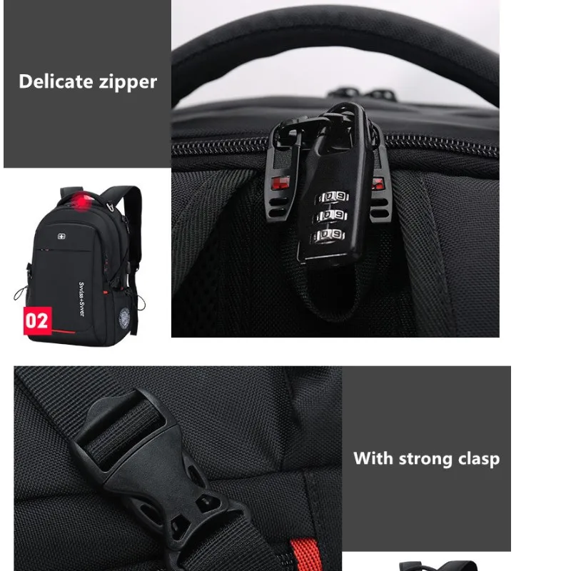 svvisssvver male Multifunction USB charging fashion business casual travel anti-theft waterproof 15.6 inch Laptop men backpack svvisssvver male Multifunction USB charging fashion business casual travel anti-theft waterproof 15.6 inch Laptop men backpack