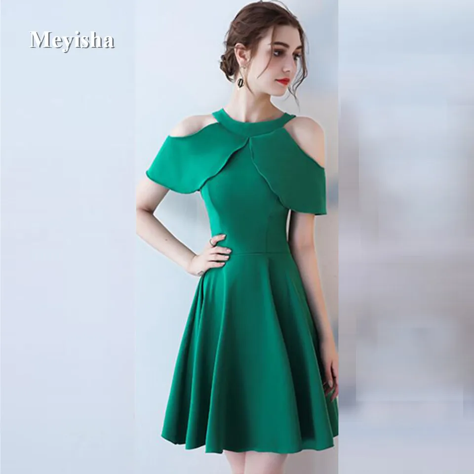 green and white dress