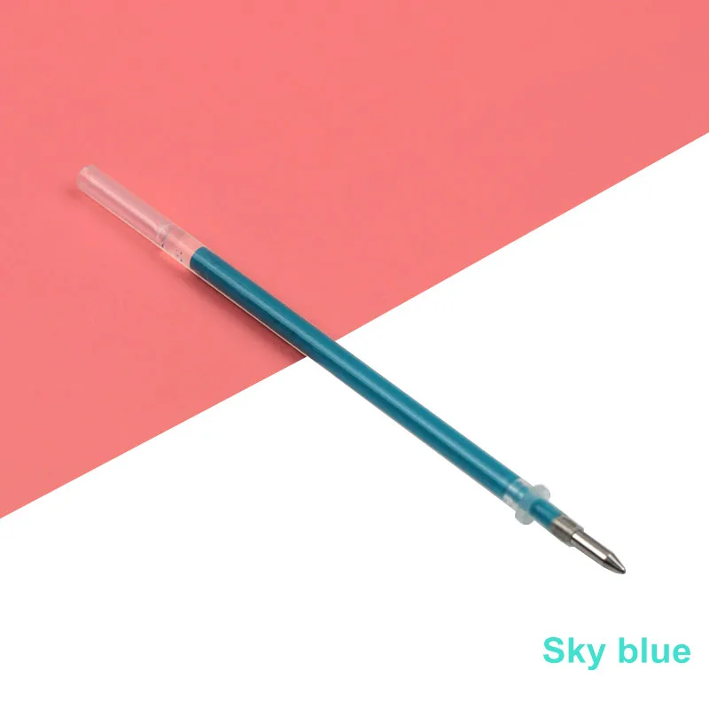 5 шт. genkky гелевая ручка повторная заливка Пластик стираемая гелевая ручка заправки Контроль температуры стереть заправляемая ручка для студентов писать стираемый гель чернилами - Цвет: Sky blue