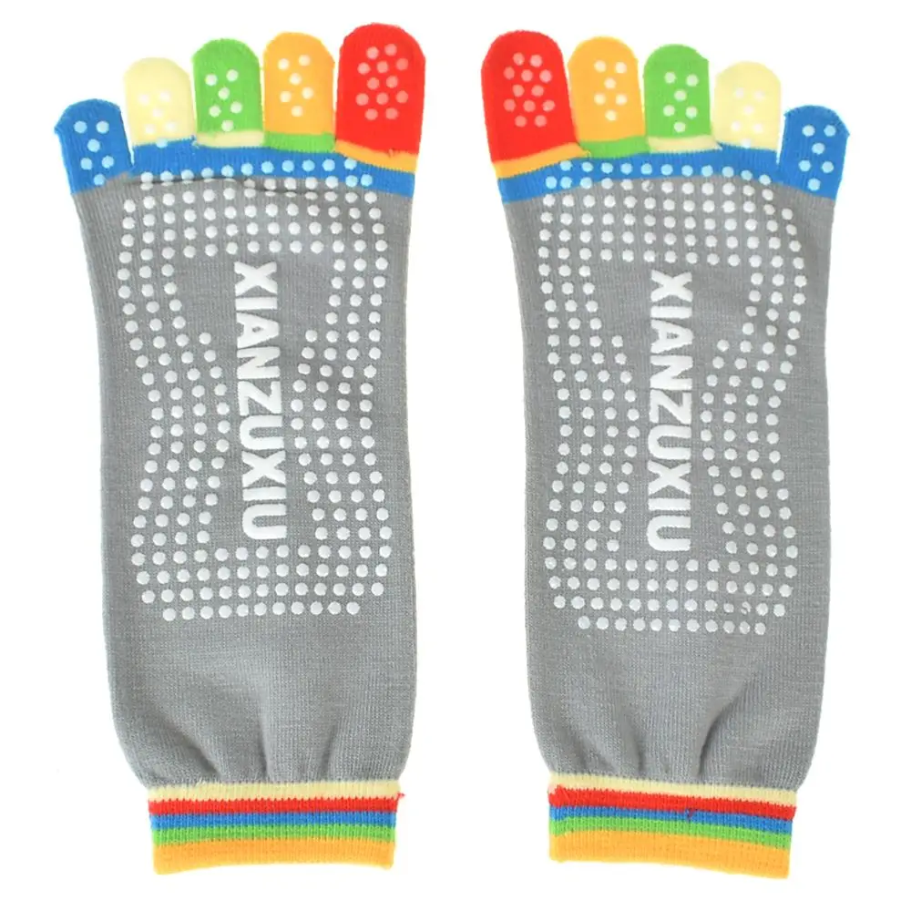 Лидер продаж, 1 пара, женские носки для йоги, нескользящие носки для спортзала, носки для пилатеса и балета, спортивные дышащие хлопковые носки для фитнеса, эластичные, 5 цветов