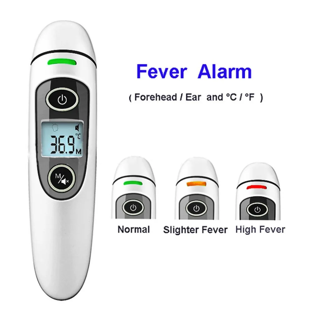 Термометр медицинский цифровой инфракрасный лоб и ухо термометр в 1 секунду время измерения с памятью здоровья мониторы
