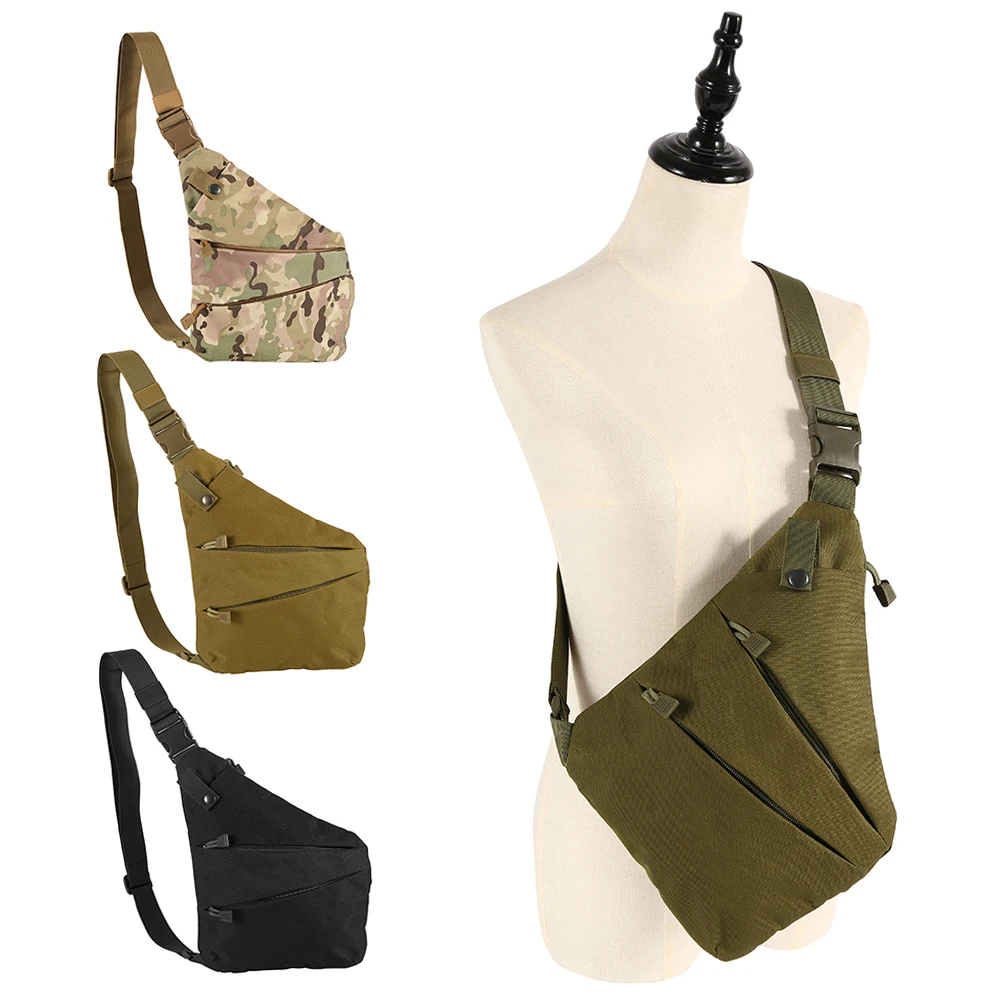 Многофункциональная Скрытая тактическая сумка для хранения оружия, кобура, Мужская левая нейлоновая сумка на плечо, противоугонная сумка, нагрудная Сумка для охоты