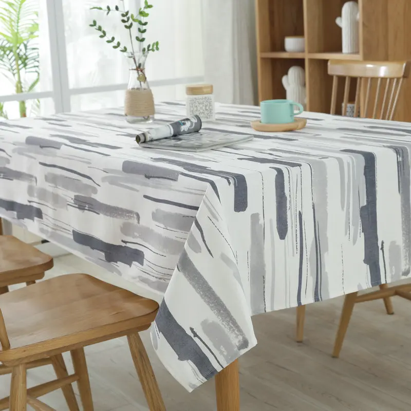 

ROMANZO Thick Canvas Cotton Square Tablecloth Graffiti-Art Cloth for Dining Table Coffee Table Bar Restaurant Party Supply