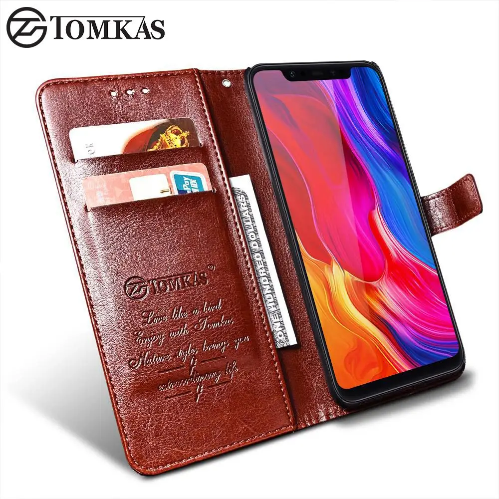 

TOMKAS Case For Xiaomi Mi 8 Case PU Wallet Luxury For Xiaomi mi 8 SE Cases Leather Flip Business Vintage Coque Cover