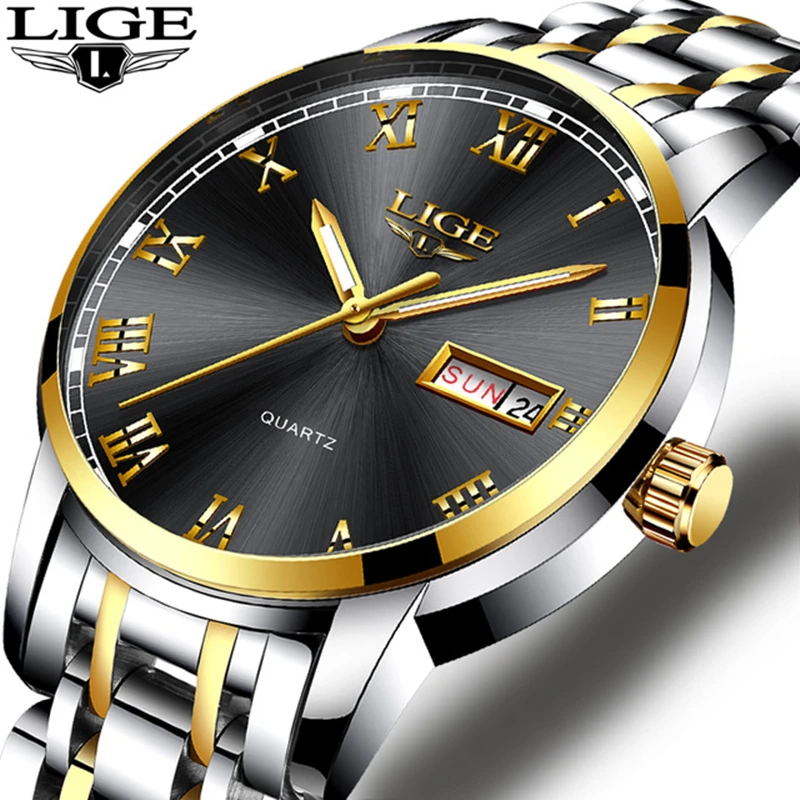 

LIGE Watch Men Fashion Sports Quartz Clock Watches Top Brand Luxury Full Steel Business Waterproof men's Watch Relogio Masculino